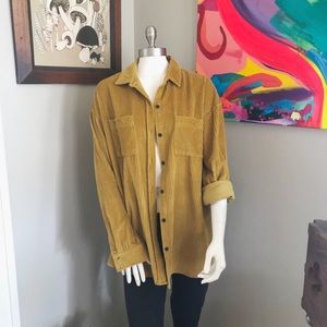 Wild Fable Brown Mustard Corduroy Button Up Shirt